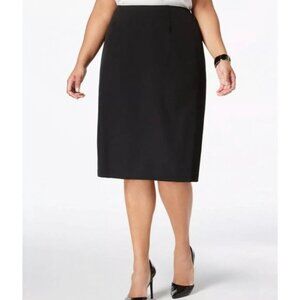 Alex Evenings Satin Pencil Skirt 24W Black Solid